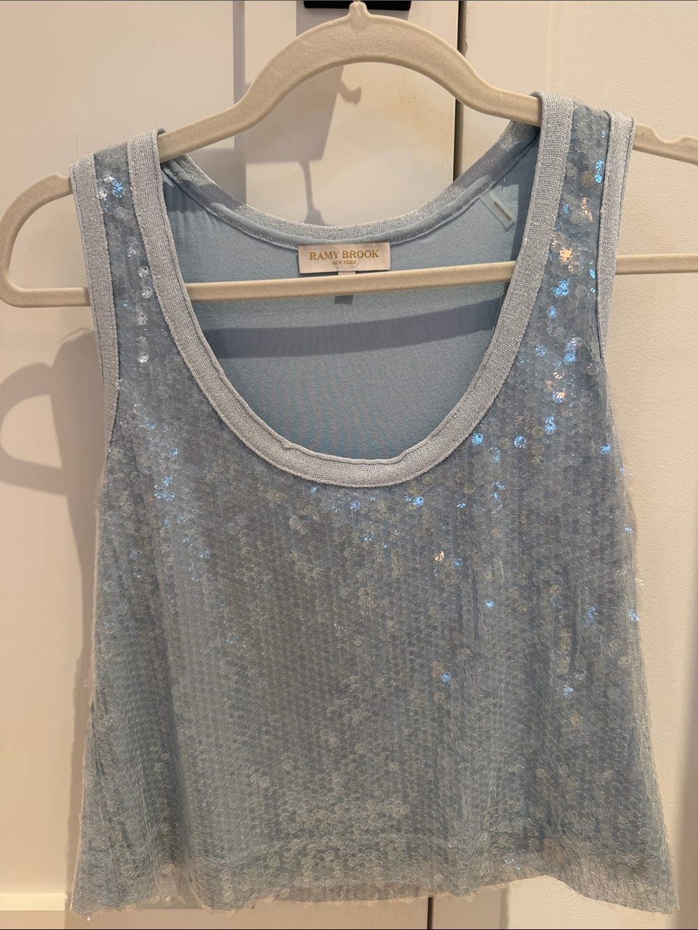 Ramy Brook Powder Blue Sequin Tank